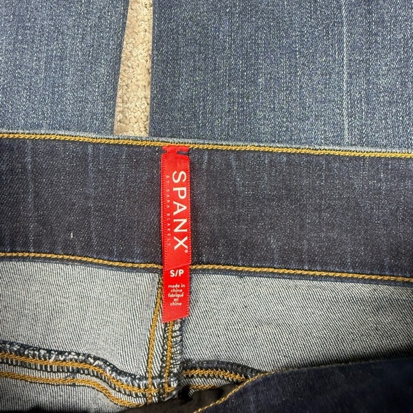 Spanx Blue Cropped Flare Denim Stretch Casual Boho Jean Womens Small - Picture 2 of 7